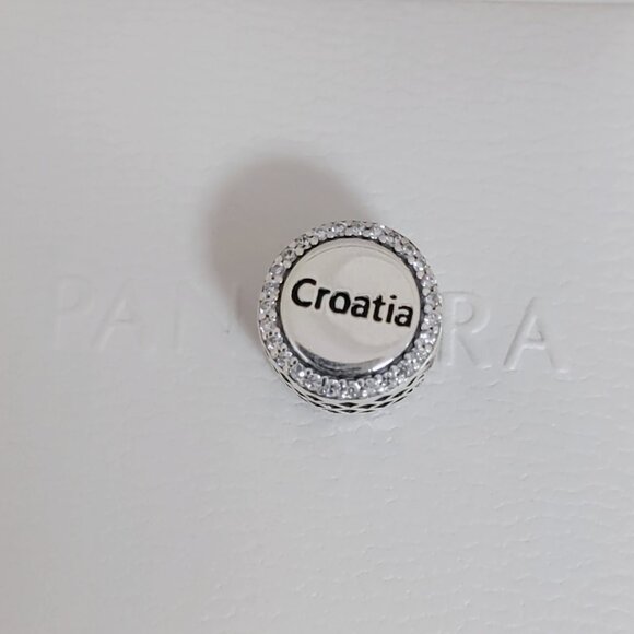 Pandora Croatia Flag Charm Bead Travel Pendant S925 Silver with box - Picture 6 of 7